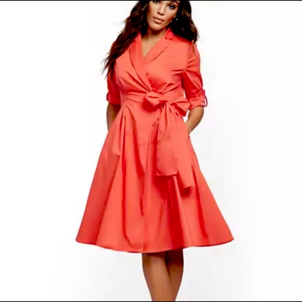 NEW YORK & COMPANY NWT Poplin Wrap Dress